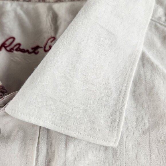 Robert Graham 2XL Classic Fit Geometric Pattern White Long Sleeve Button Up Men - Picture 10 of 16